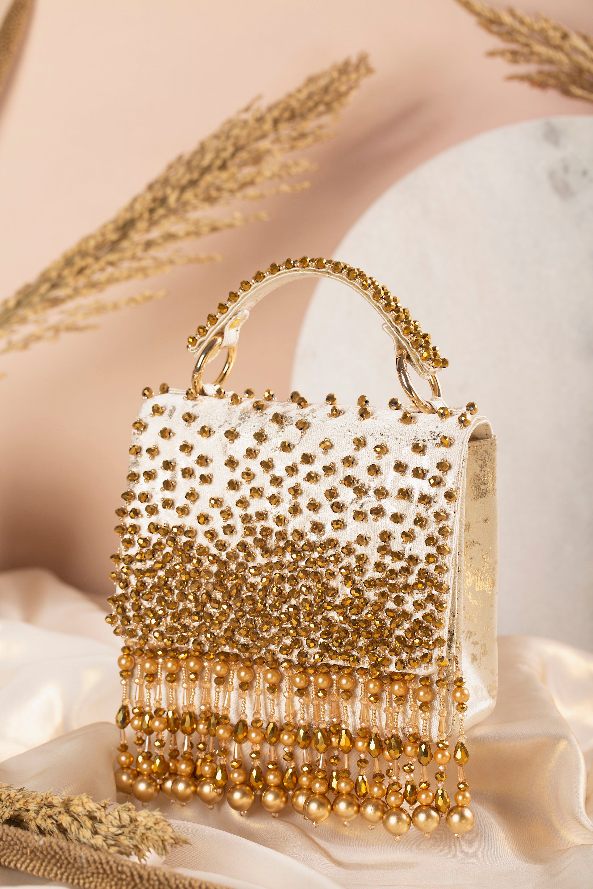 House of Vian Clutches : Buy House of Vian Jashn Gold Embellished