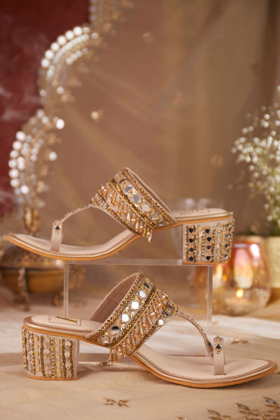 Saba Gold Block Heels